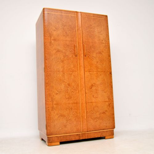 1920s Art Deco Burr Walnut Compactum Wardrobe