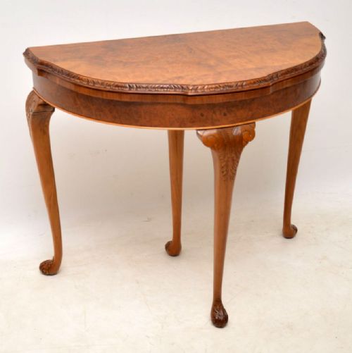 
Burr Walnut Queen Anne Style Card Table
