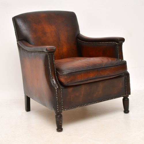 Small Antique Leather Armchair