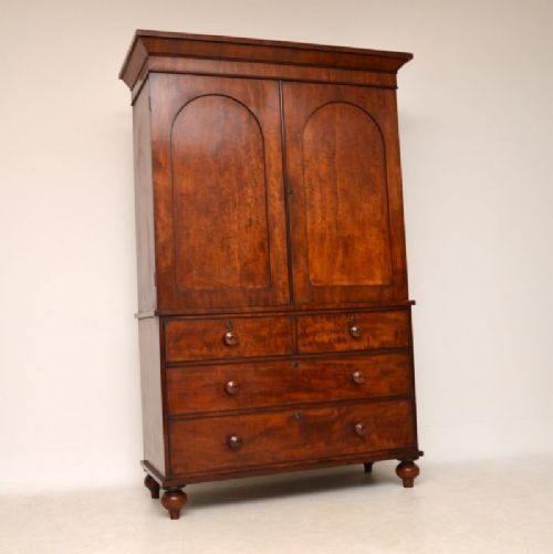 Antique William IV Mahogany Linen Press