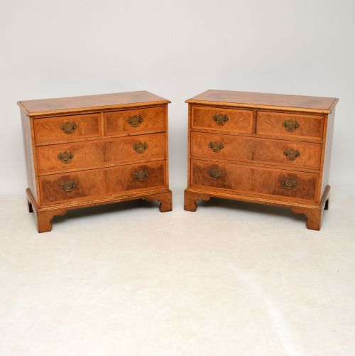 
Pair of Antique Burr Walnut Chest of Drawers