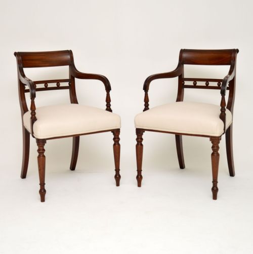 
Pair of Antique George III Mahogany Open Armchairs