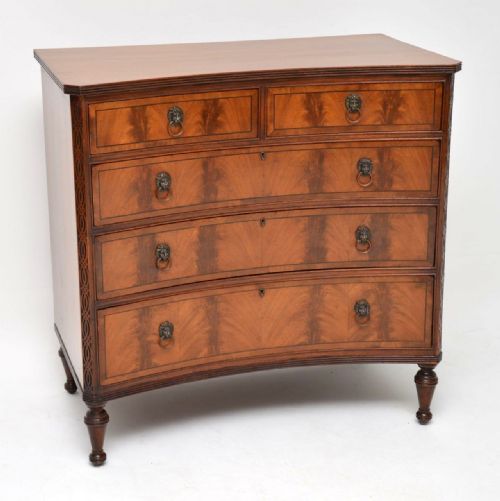
Antique Mahogany George III Style Concave Chest of Drawers