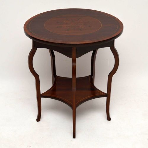 Antique Edwardian Inlaid Mahogany Occasional Table