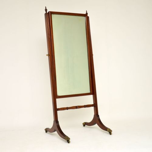 Antique Regency Mahogany Cheval Mirror