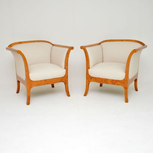 
Pair of Antique Swedish Biedermeier Armchairs