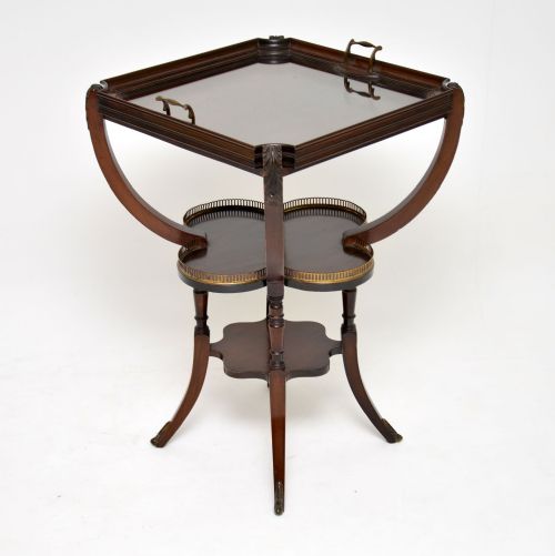 Antique Edwardian Mahogany Tray Top Side Table