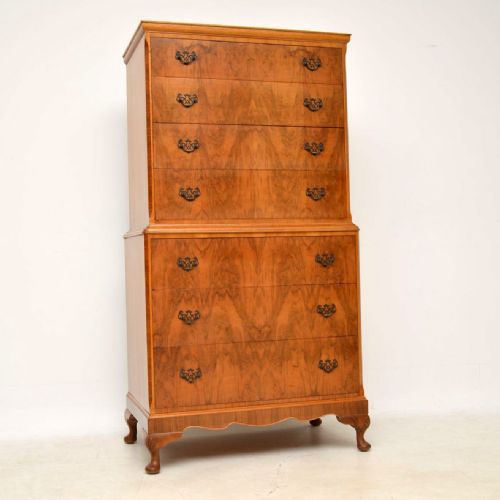 Antique Figured Walnut Chest on Chest