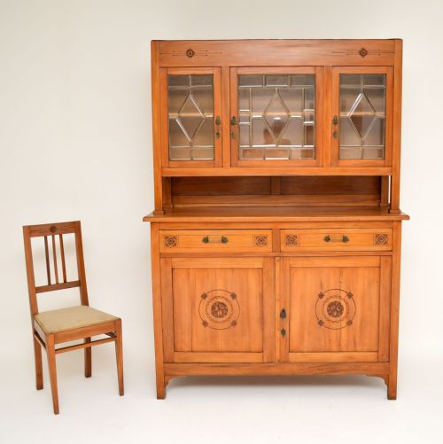 Antique Austrian Arts & Crafts Satin Wood Dresser & Chair