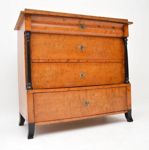 Antique Swedish Biedermeier Satin Birch Chest of Drawers