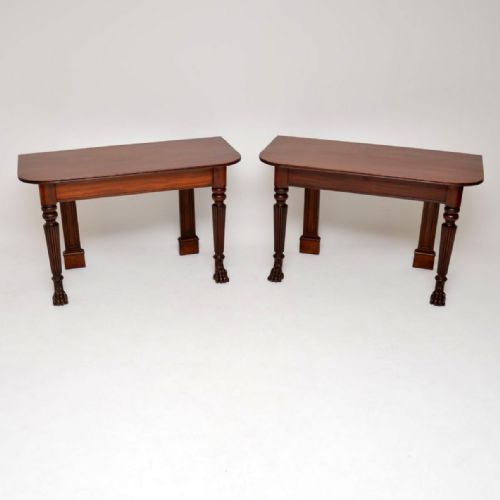 Pair of Antique Mahogany Console Side Tables