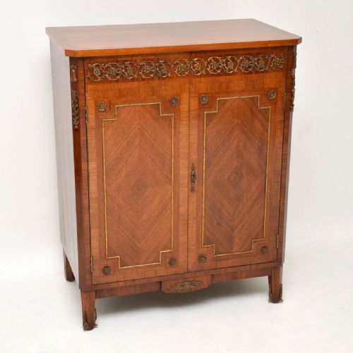 Antique French Gilt Bronze Mounted King Wood Cabinet