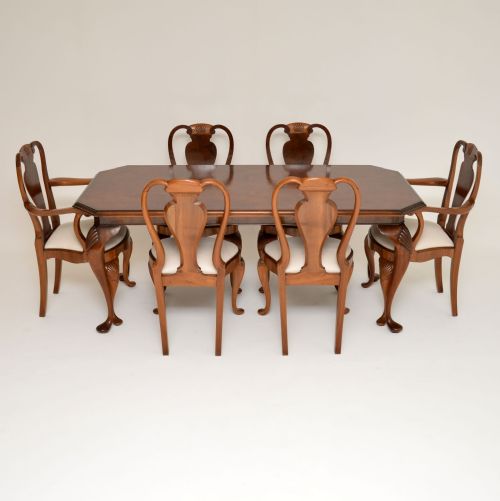 Burr Walnut Dining Chairs & Table