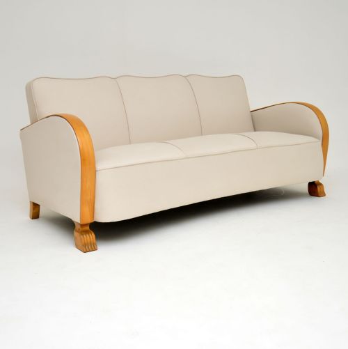 Swedish Art Deco Satin Birch Sofa