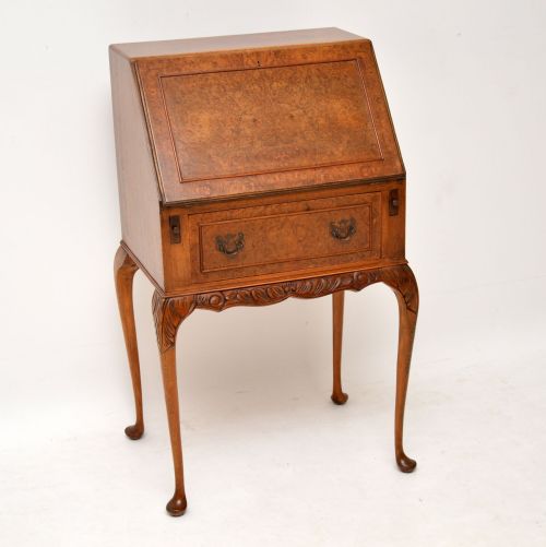 Antique Burr Walnut Writing Bureau
