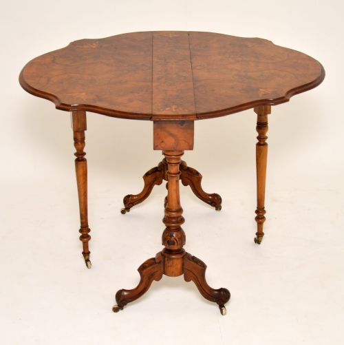 Antique Burr Walnut Drop Leaf Sutherland Table