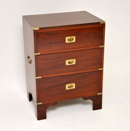 Antique Military Campaign Mahogany Chest of Drawers