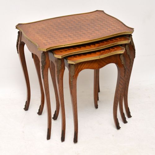 Antique French Parquetry Top Nest of Tables