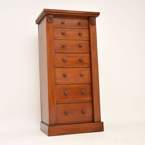 Antique Victorian Mahogany Wellington Chest of Drawers