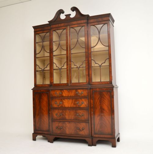 Antique Mahogany Breakfront Bookcase