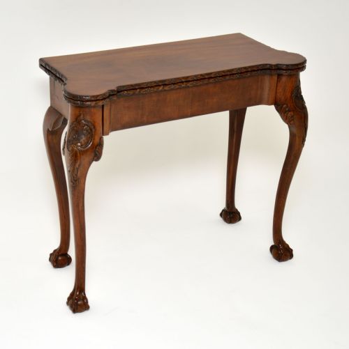 Antique Carved Walnut Card Table