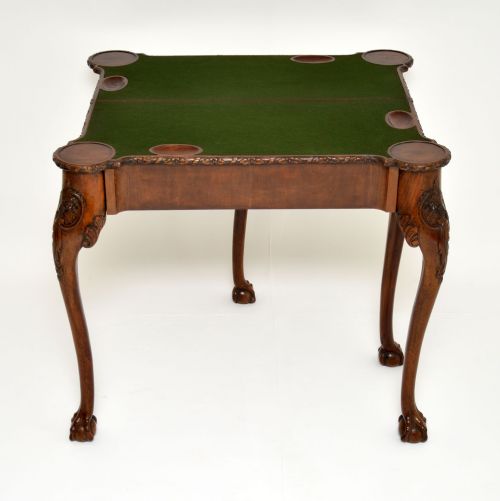 fig 1. Antique Carved Walnut Card Table