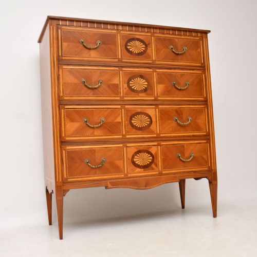 Antique Neoclassical Style Inlaid Marquetry Chest of Drawers