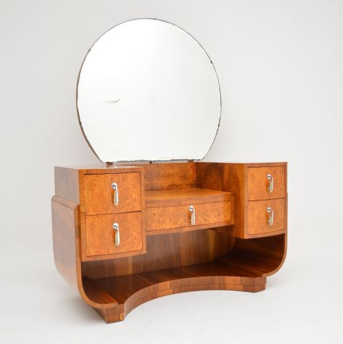 1920’S Art Deco Period Burr Walnut Dressing Table
