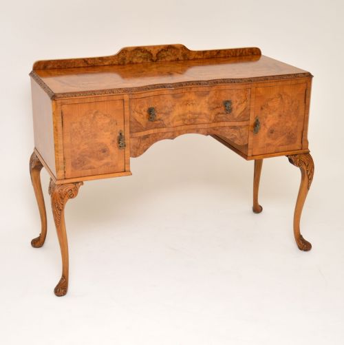 Antique Queen Anne Style Burr Walnut Server / Sideboard