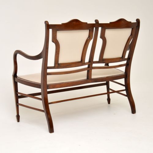 fig 1. Antique Edwardian Inlaid Mahogany Settee