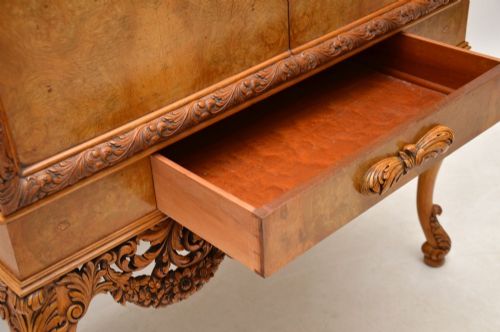 fig 2. Antique Burr Walnut Cocktail Drinks Cabinet By Hille