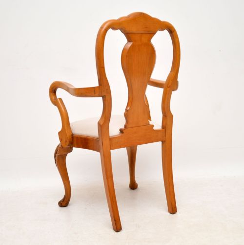 fig 2. Antique Queen Anne Burr Walnut Dining Table & 8 Chairs