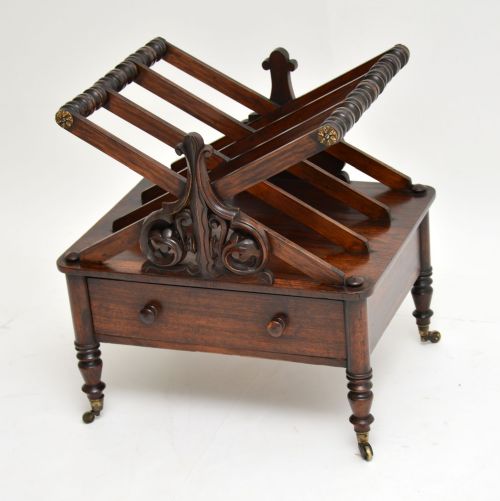 Antique Regency Rosewood Canterbury