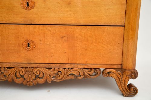 fig 1. Antique Swedish Carved Oak Secretaire Chest