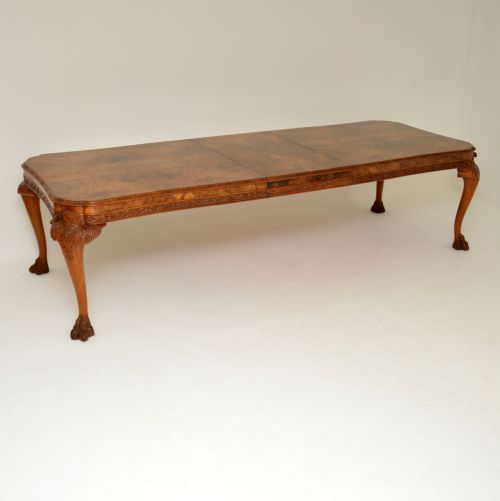 fig 2. Antique Carved Walnut Queen Anne Dining Table & 8 Chairs