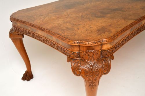 fig 3. Antique Carved Walnut Queen Anne Dining Table & 8 Chairs