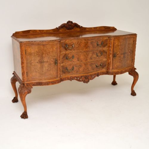 fig 1. Antique Queen Anne Burr Walnut Sideboard