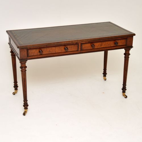 Antique Victorian Mahogany Leather Top Writing Table 
