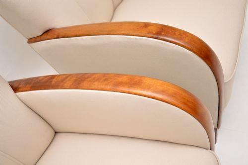 fig 1. Pair of Swedish Art Deco Satin Birch Armchairs