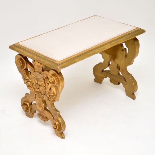 
Antique Italian Gilt Wood Stool