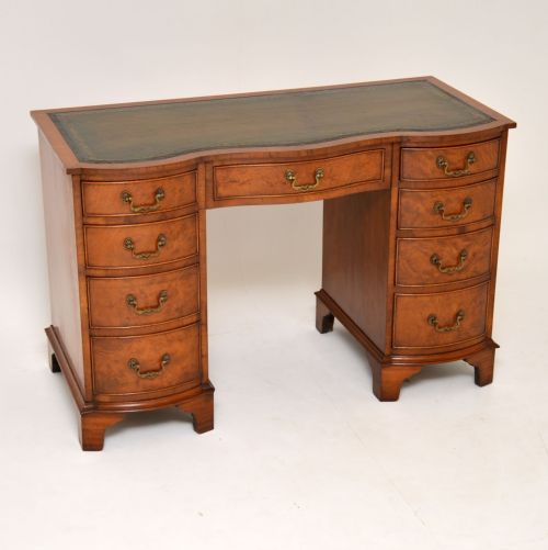 
Antique Burr Walnut Leather Top Desk
