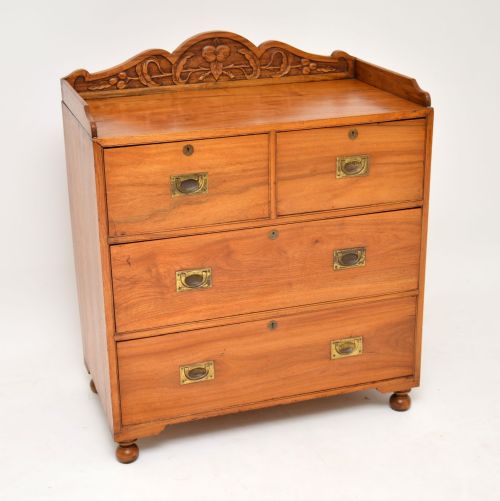 Antique Camphor Wood Campaign Chest of Drawers
