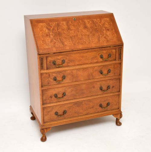 Antique Burr Walnut Writing Bureau