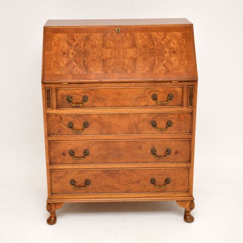 fig 1. Antique Burr Walnut Writing Bureau