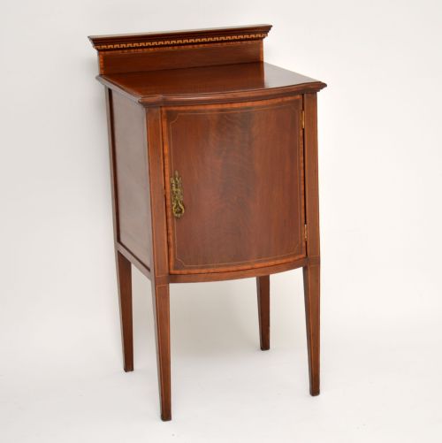 Antique Edwardian Inlaid Mahogany Bedside Cabinet
