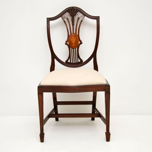 fig 1. Set of 12 Antique Mahogany Shield Back Dining Chairs
