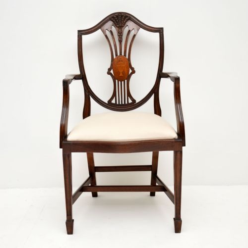 fig 2. Set of 12 Antique Mahogany Shield Back Dining Chairs