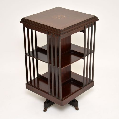 fig 1. Antique Inlaid Mahogany Revolving Bookcase