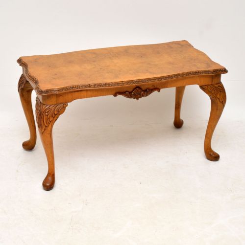 Antique Queen Anne Style Walnut Coffee Table
