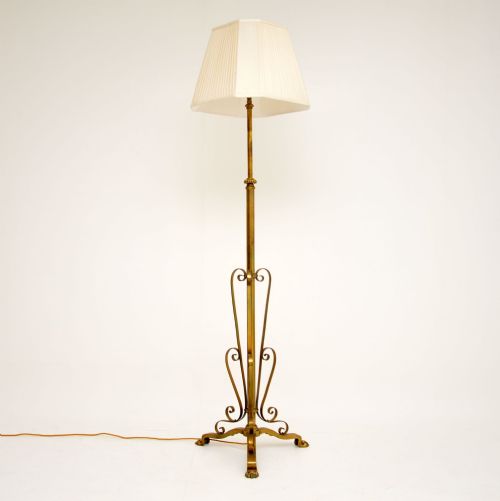 Antique Brass Rise & Fall Floor Lamp Stand